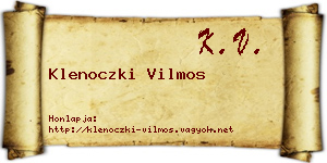 Klenoczki Vilmos névjegykártya