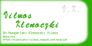 vilmos klenoczki business card